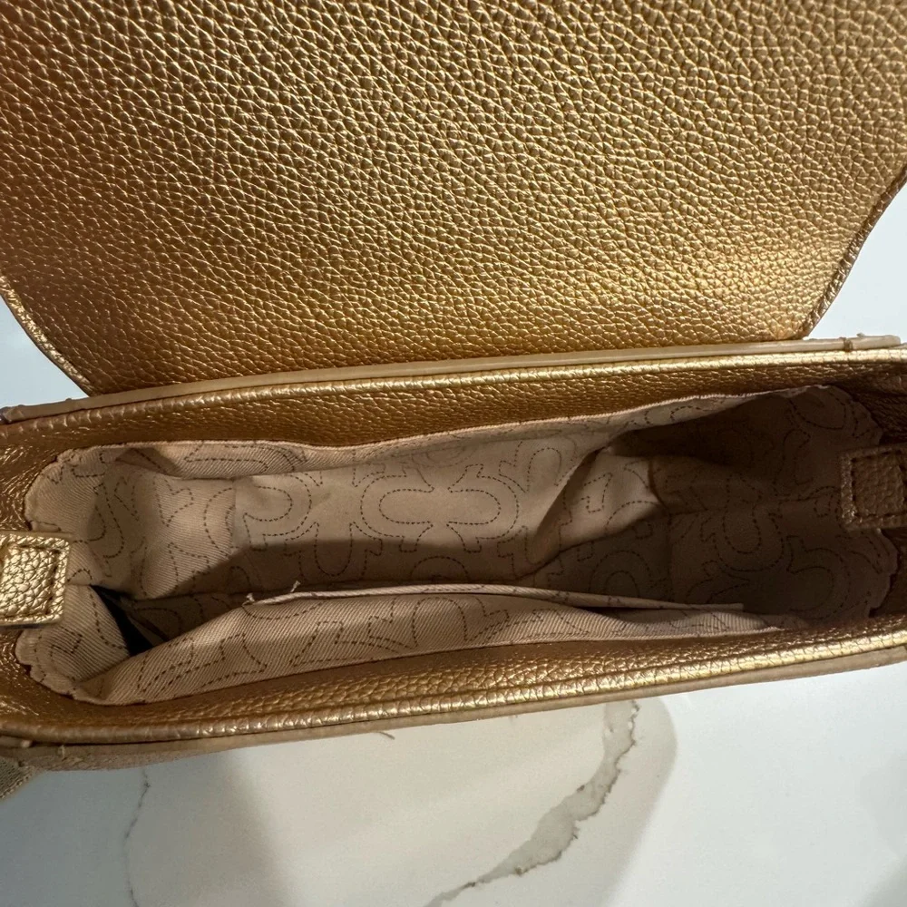 True Religion Metallic Gold Crossbody Bag - Picture 5 of 6